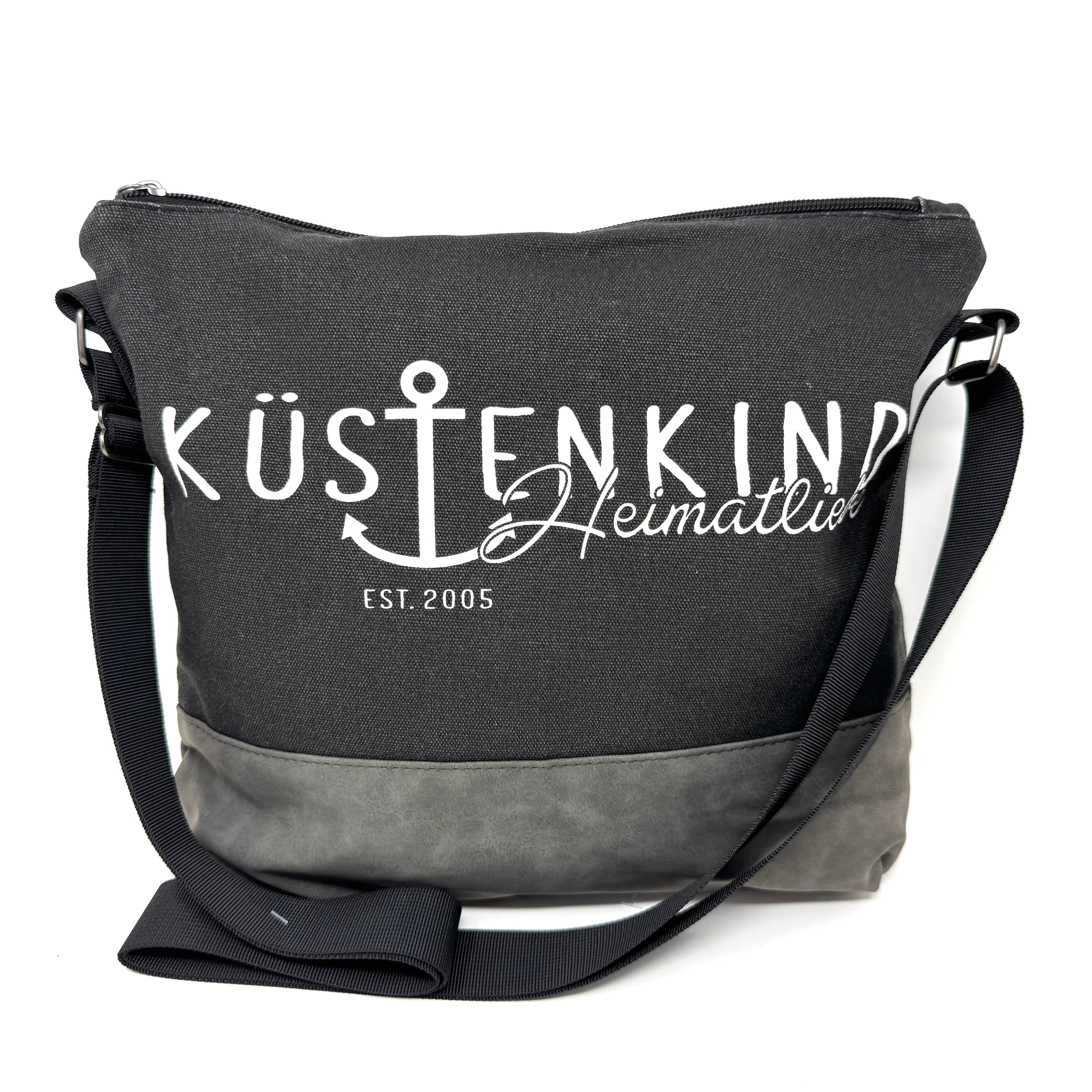 Maritime Umhängetasche „Küstenkind“ – Marineblau, vegan & wasserabweisend