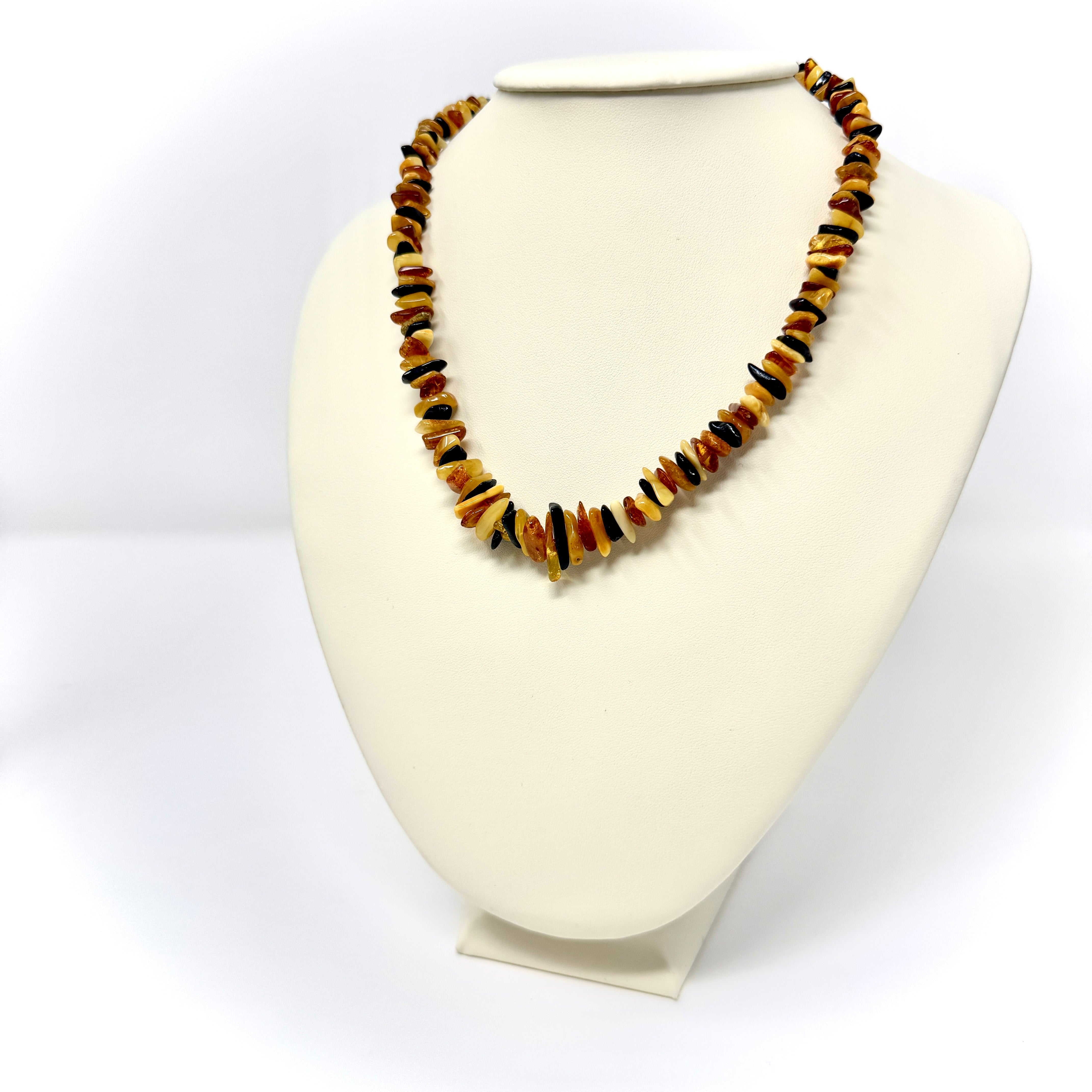 Handgefertigte Bernsteinkette aus echtem Bernstein – Naturstein-Halskette in warmen Farbtönen