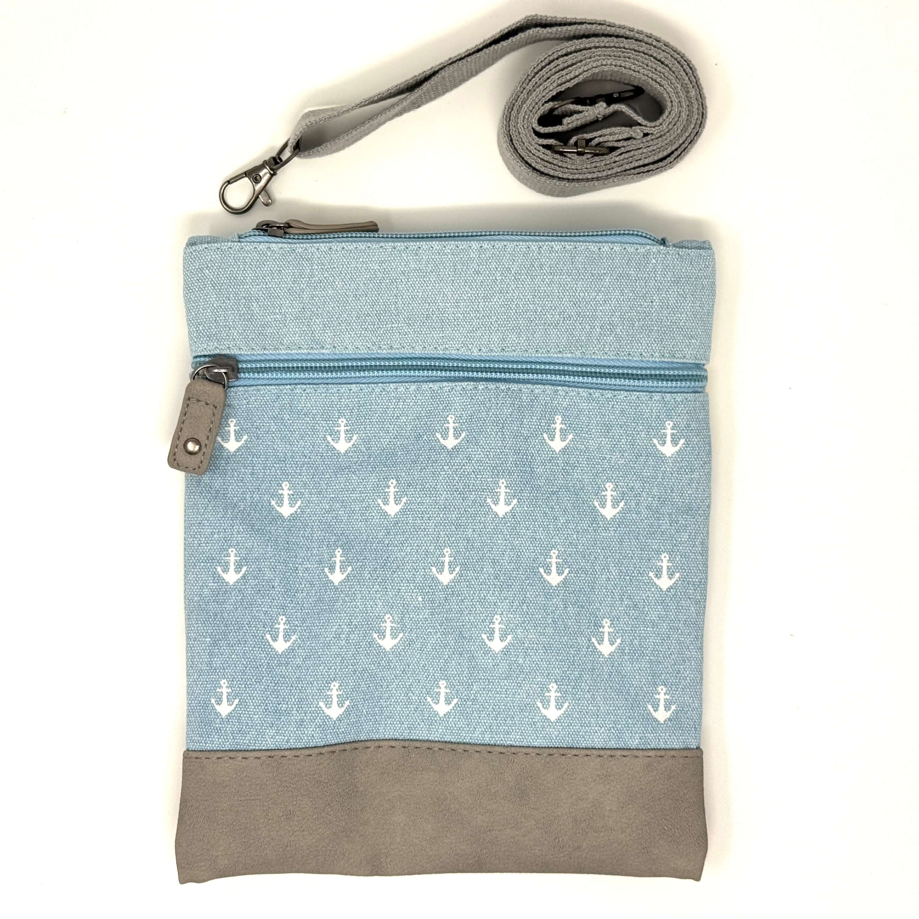 Maritime Umhängetasche Anker-Muster – Dunkelblau – Verschiedene Farben erhältlich
