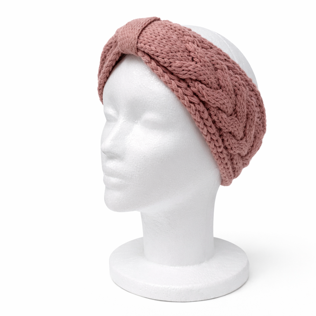 Zopfmuster-Stirnband mit Fleecefutter in verschiedenen Farben