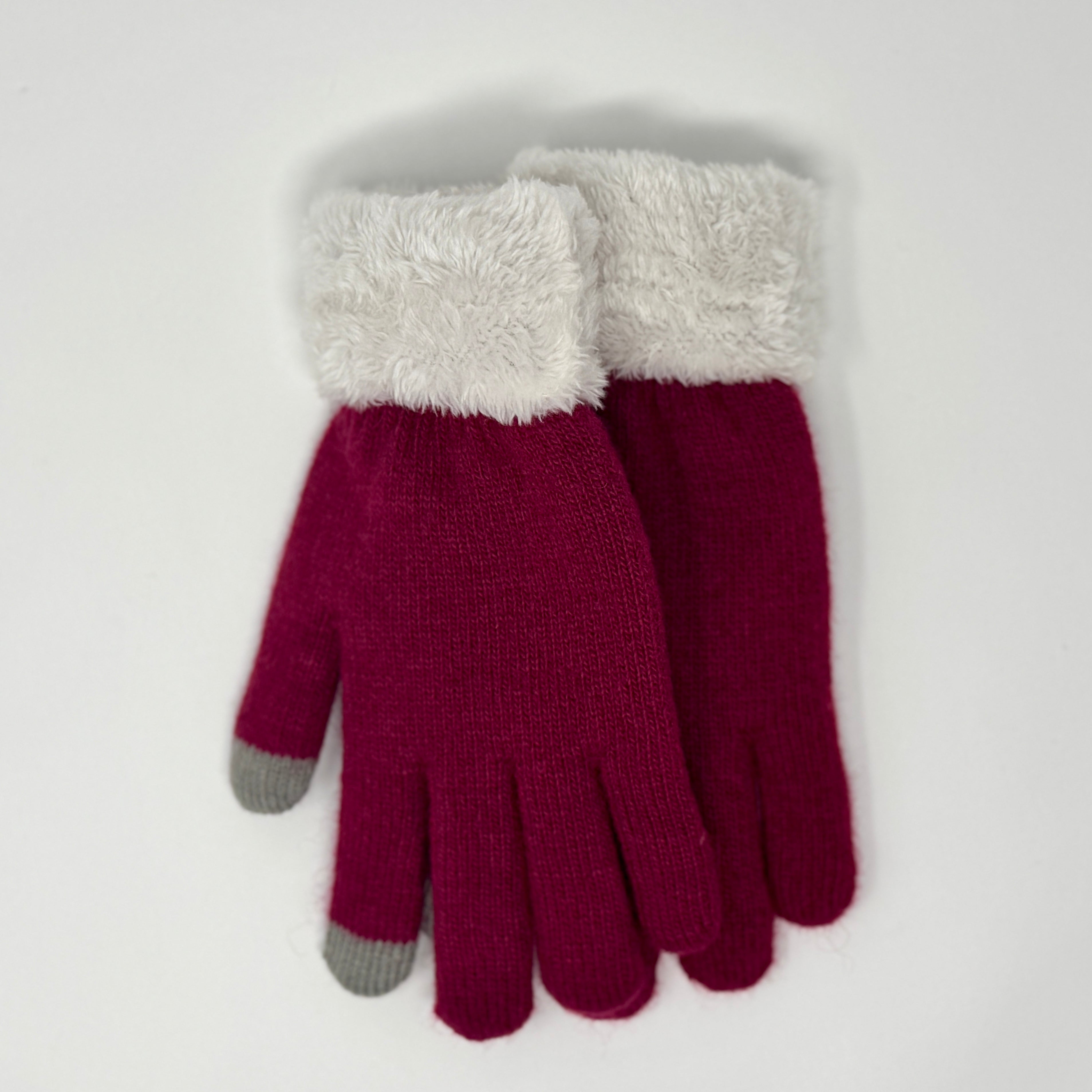 Teddyfell-Handschuhe mit Wollanteil in Fuchsia – warm, weich und inspiriert von der Ostsee.