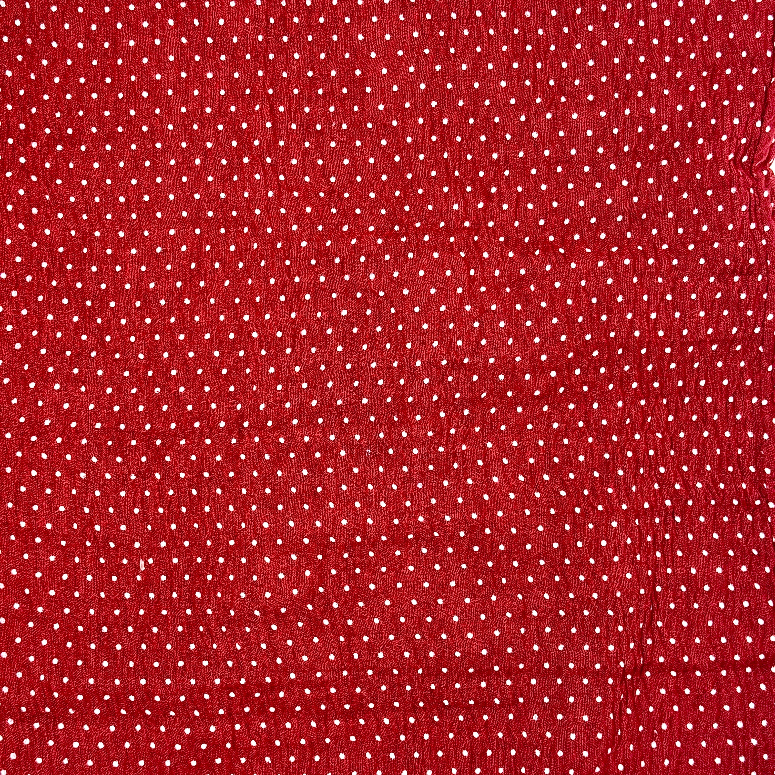 Roter Loop Schal mit weißen Punkten, weiches Material, modischer Rundschal für Damen – ideal für Frühling und Herbst

