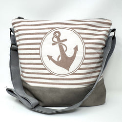 Maritime Umhängetasche mit Anker- und Streifen-Design, wasserabweisend & vegan, in mehreren Farben erhältlich
