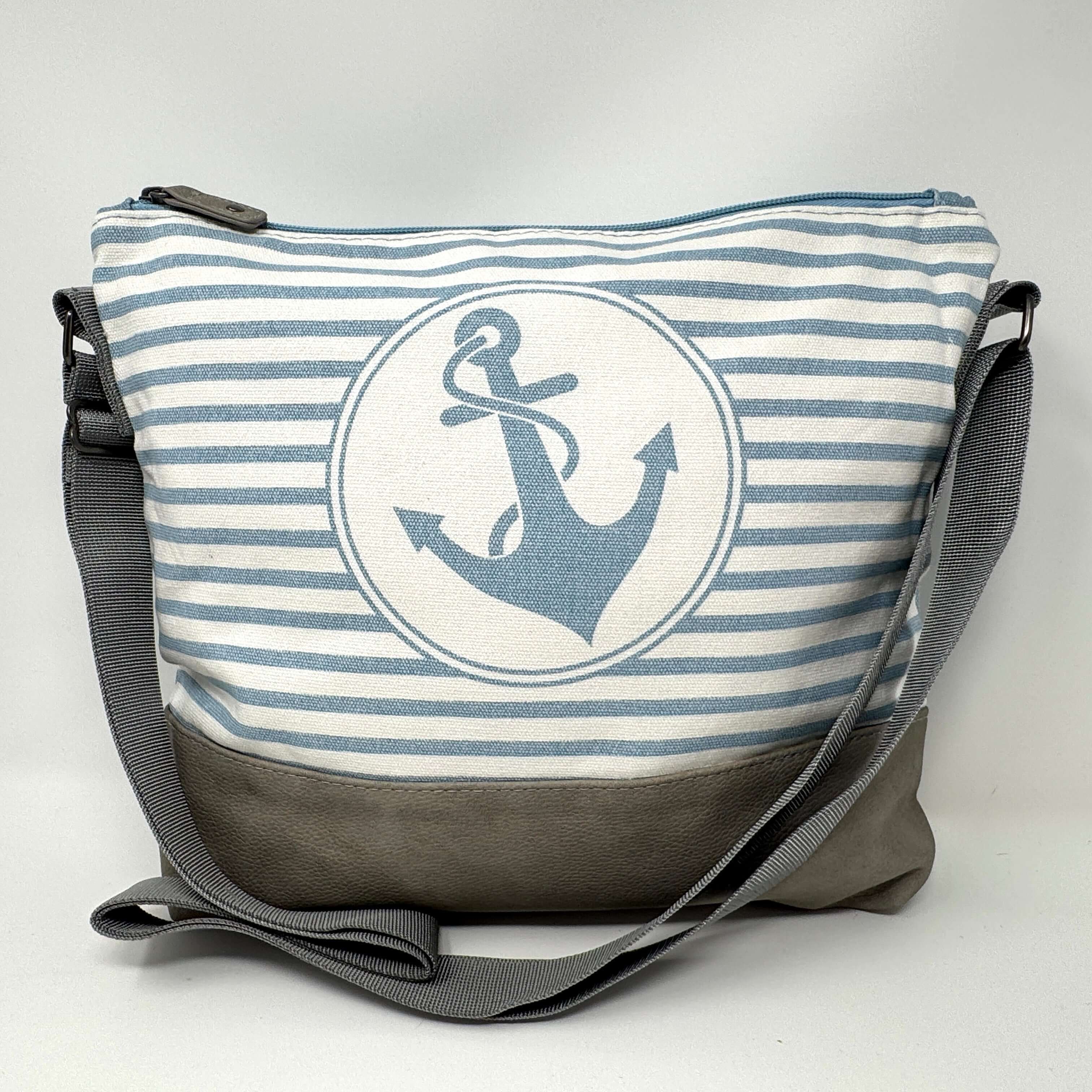 Maritime Umhängetasche mit Anker- und Streifen-Design, wasserabweisend & vegan, in mehreren Farben erhältlich