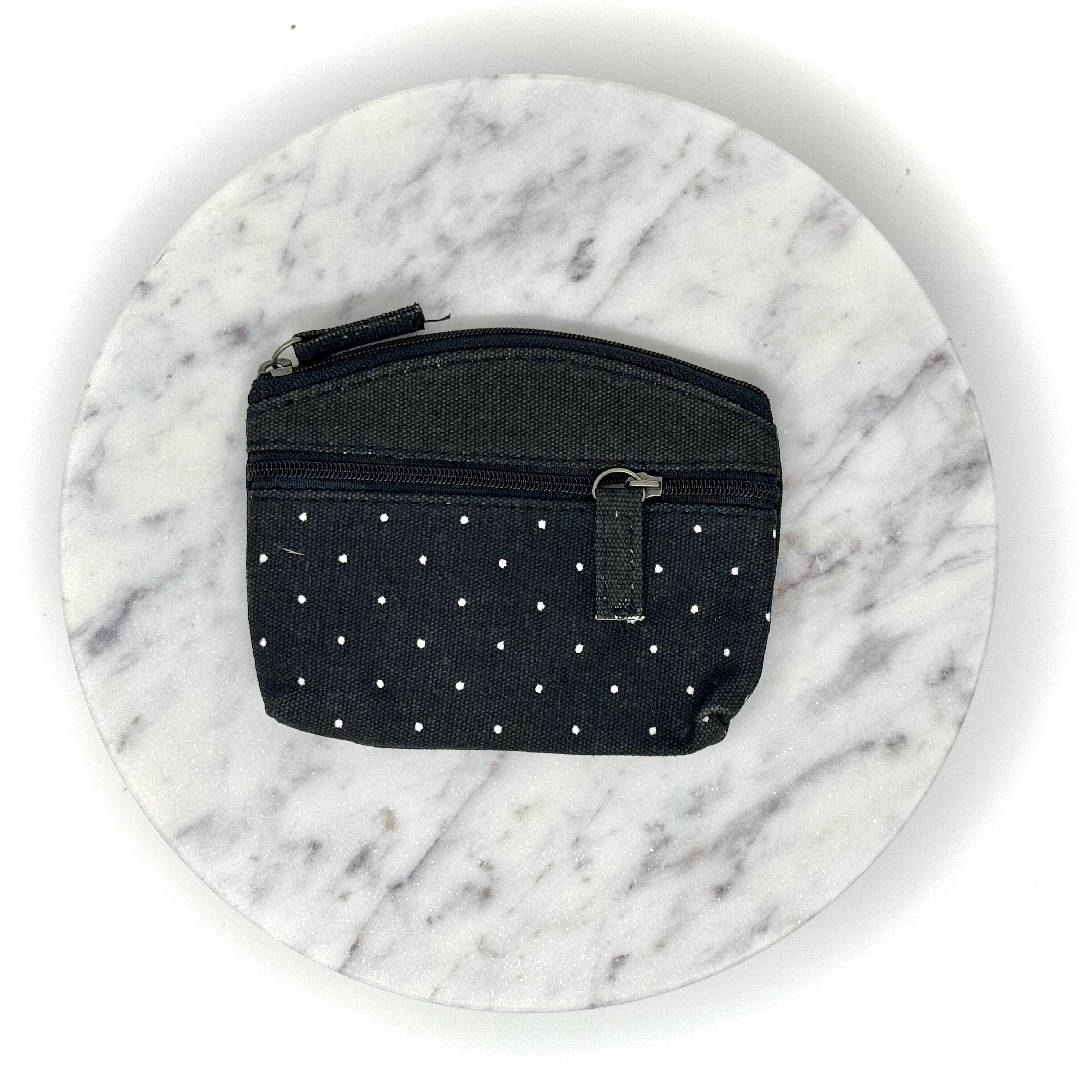 Maritimes Canvas-Täschchen mit Pünktchen, in verschiedenen Farben erhältlich, mit Reißverschluss – ideal für Kosmetik oder kleine Alltagsgegenstände