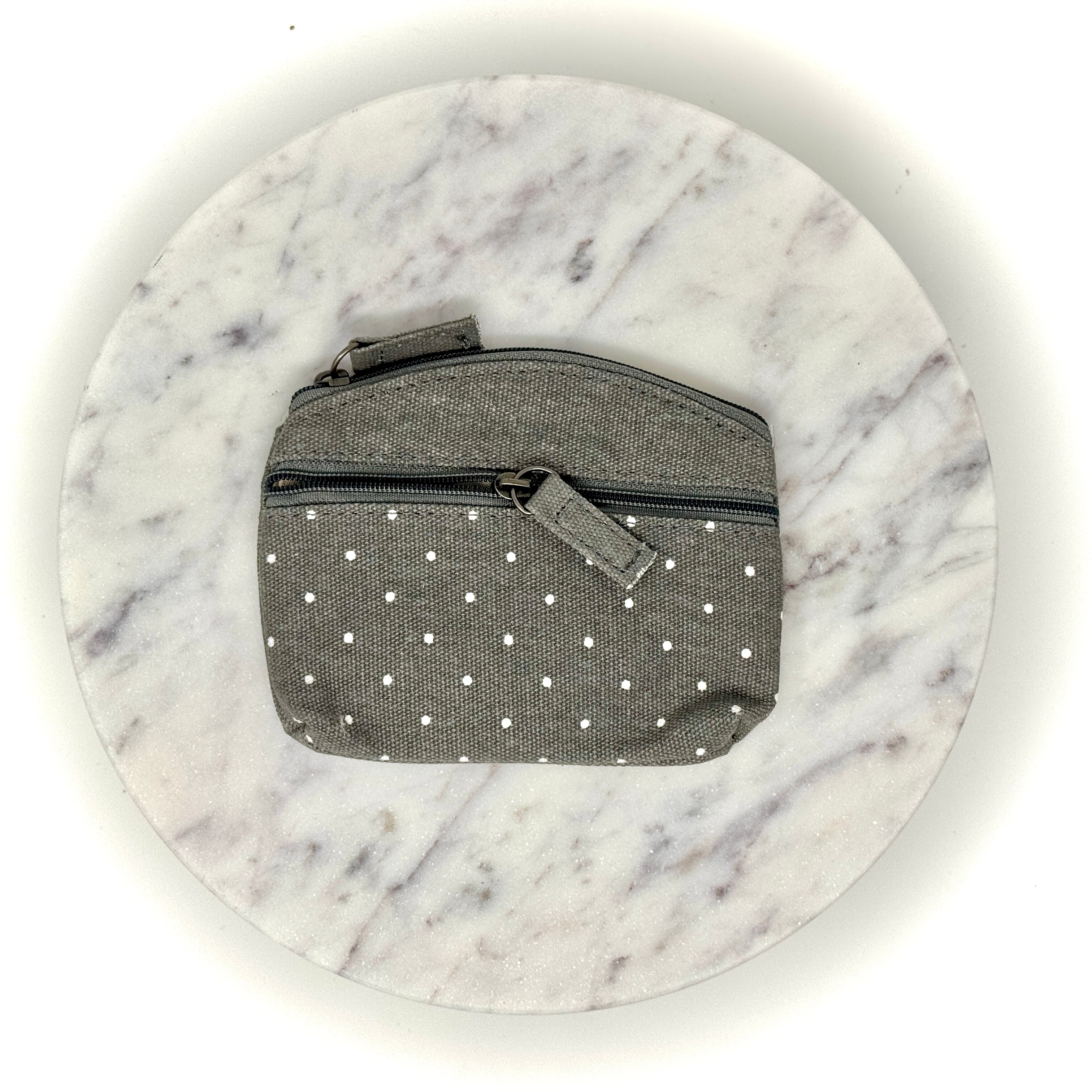 Maritimes Canvas-Täschchen mit Pünktchen, in verschiedenen Farben erhältlich, mit Reißverschluss – ideal für Kosmetik oder kleine Alltagsgegenstände