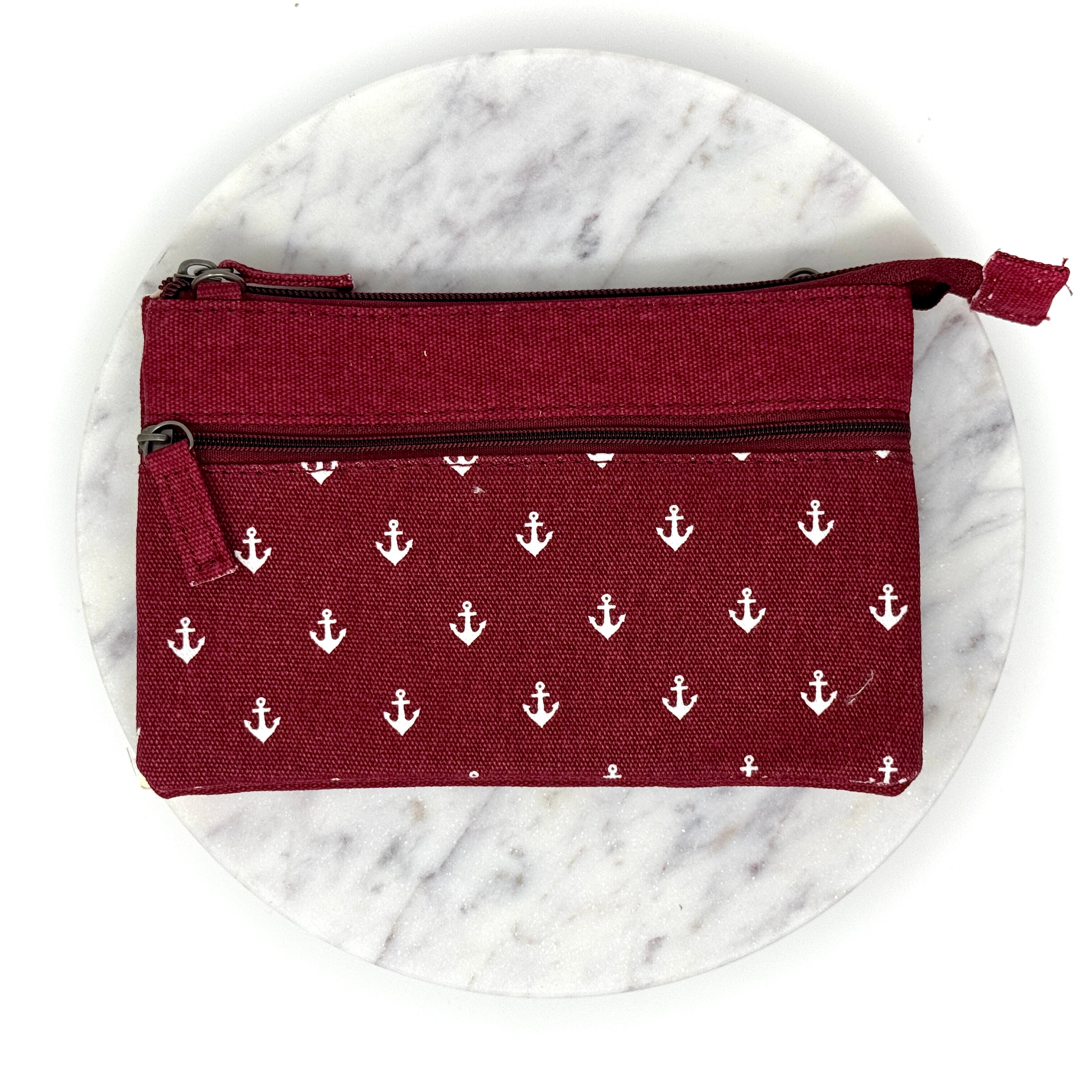 Handgefertigte Nautic-Umhängetasche aus Baumwolle und Canvas mit Anker-Print