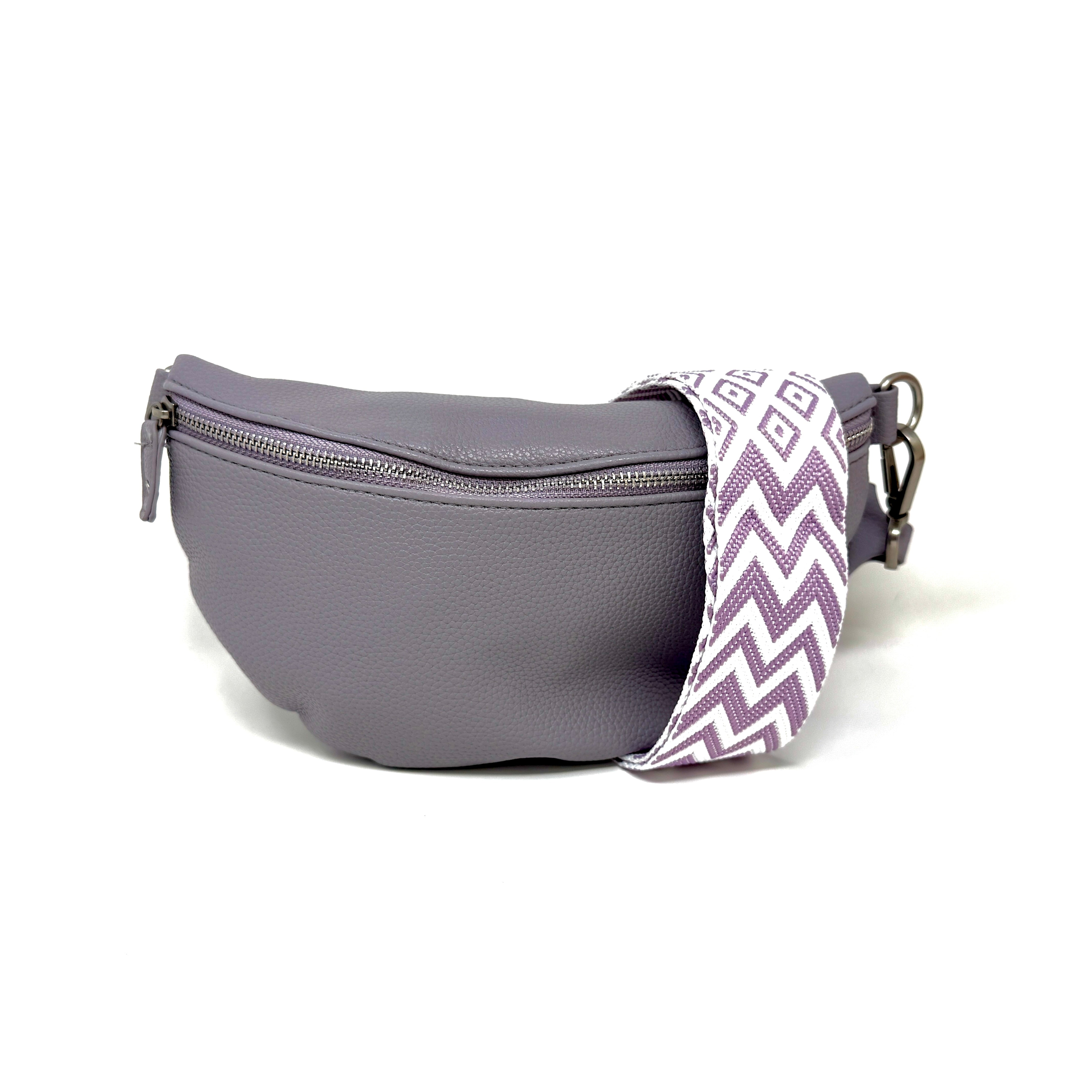 Verstellbarer Schulterriemen mit Lila weißem Muster und Karabinerhaken